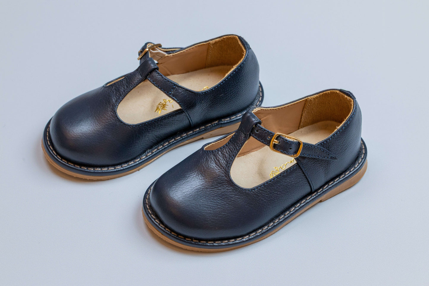 Sapato Infantil Ananás George Couro Azul Marinho