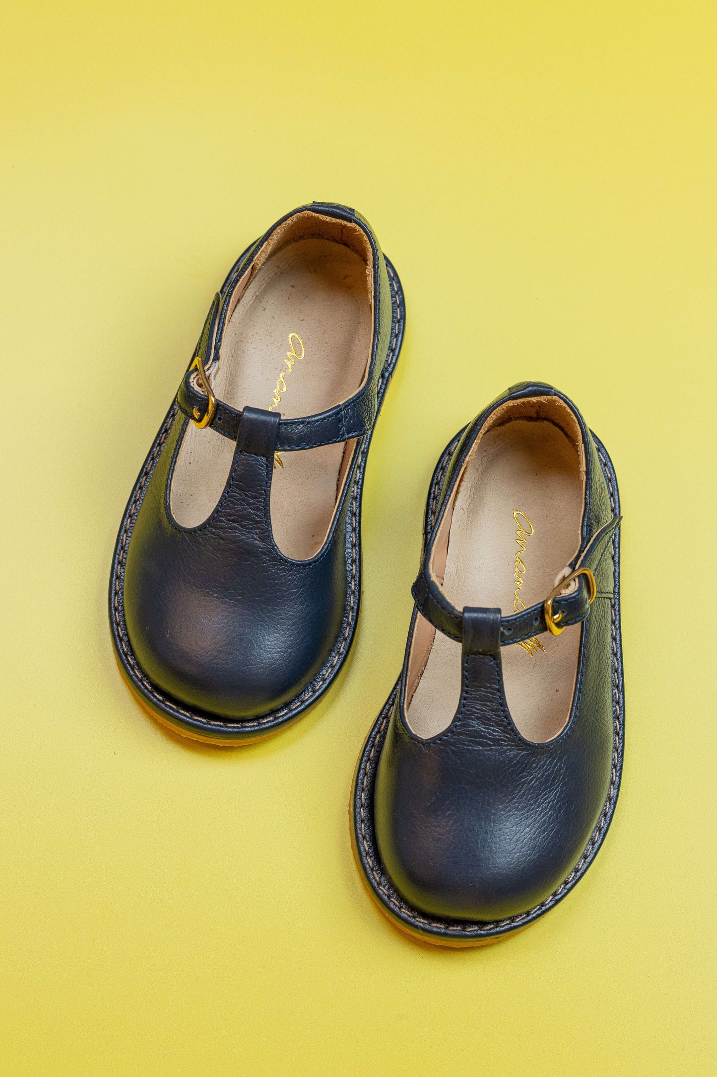 Sapato Infantil Ananás George Couro Azul Marinho