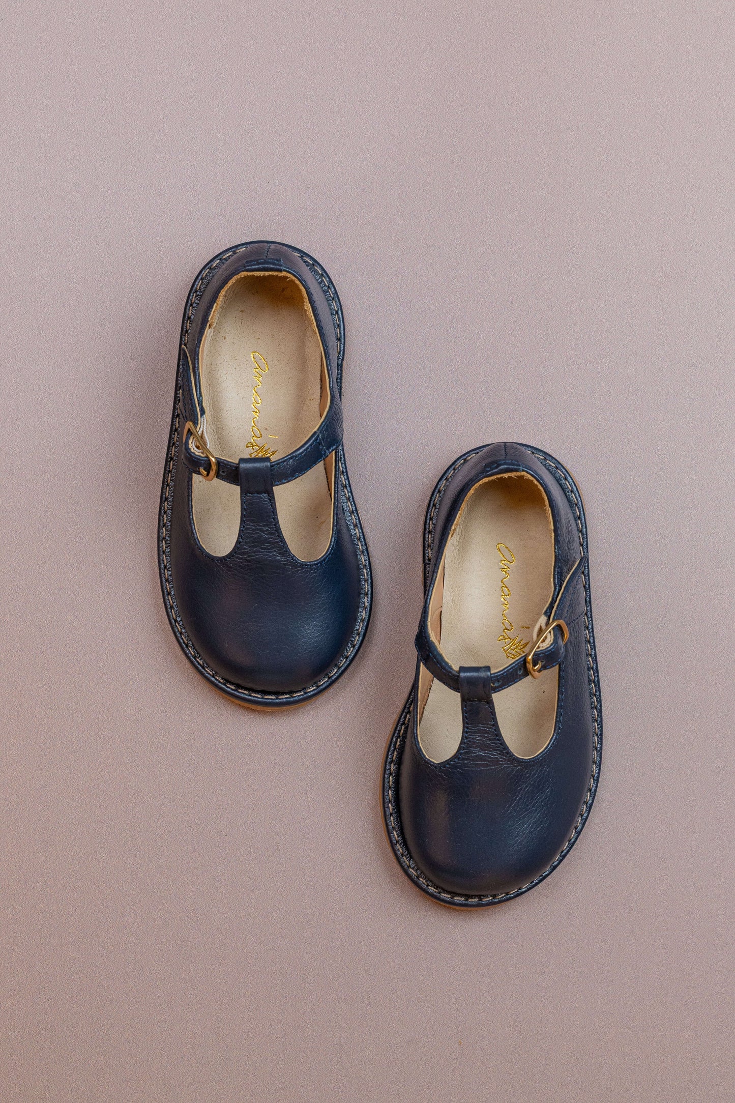 Sapato Infantil Ananás George Couro Azul Marinho