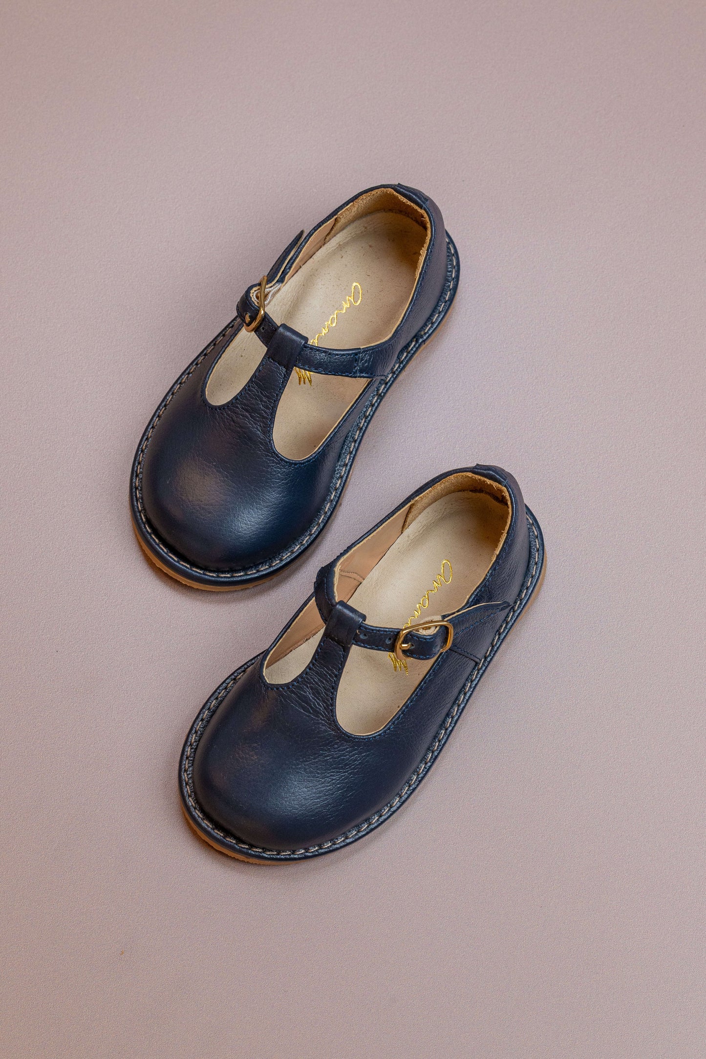 Sapato Infantil Ananás George Couro Azul Marinho