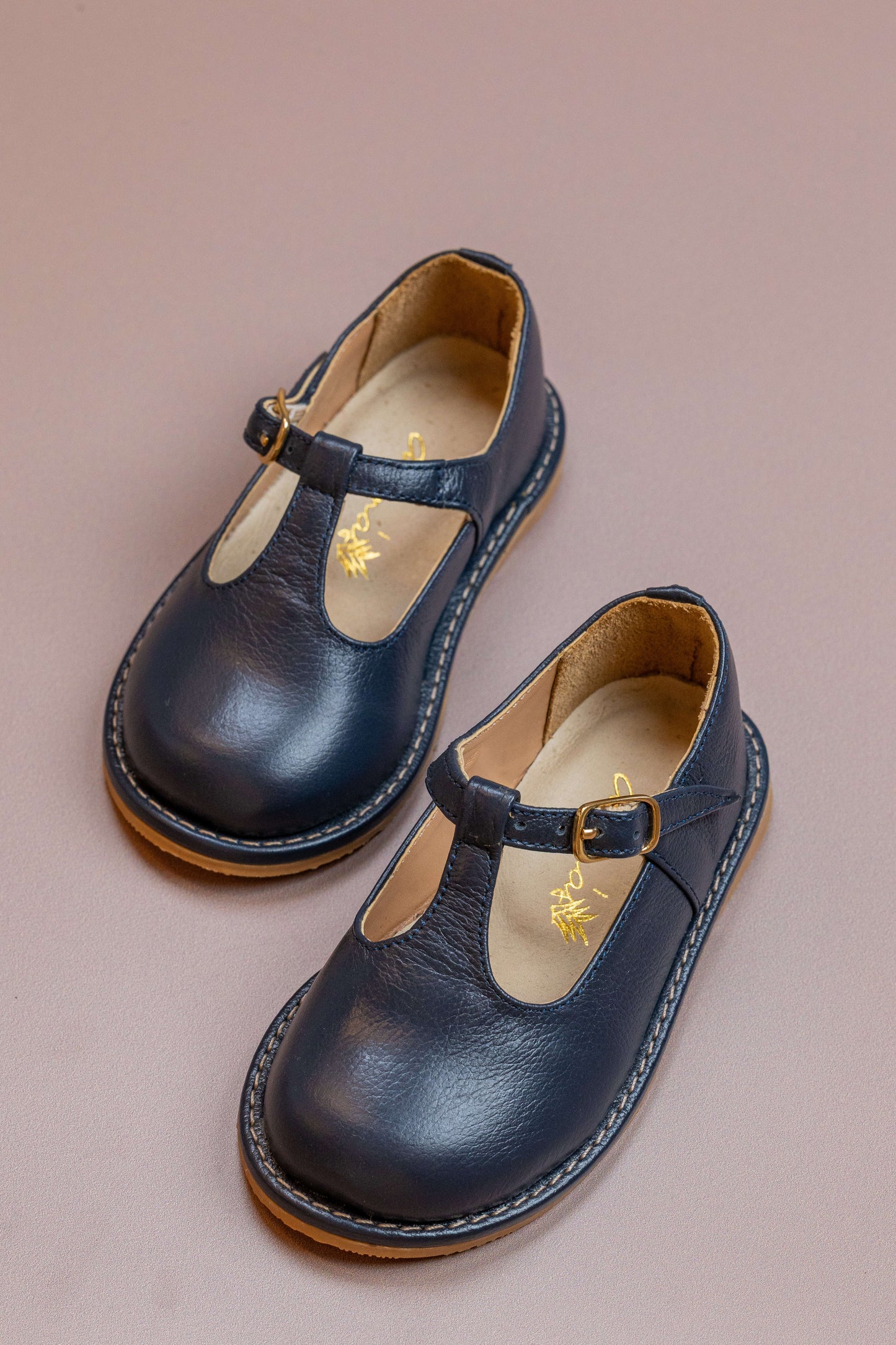 Sapato Infantil Ananás George Couro Azul Marinho