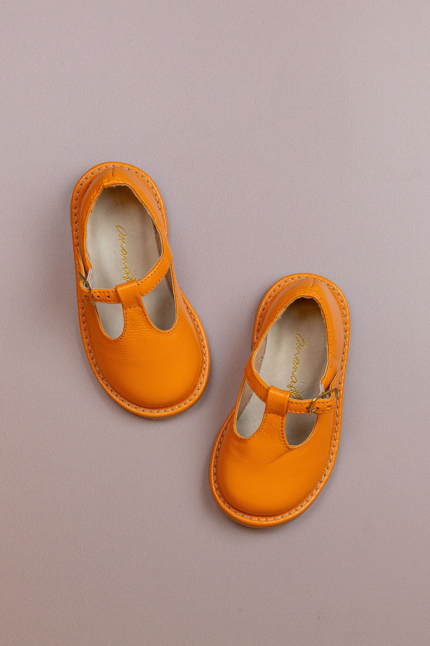 Sapato Infantil Ananás George Couro Tangerina