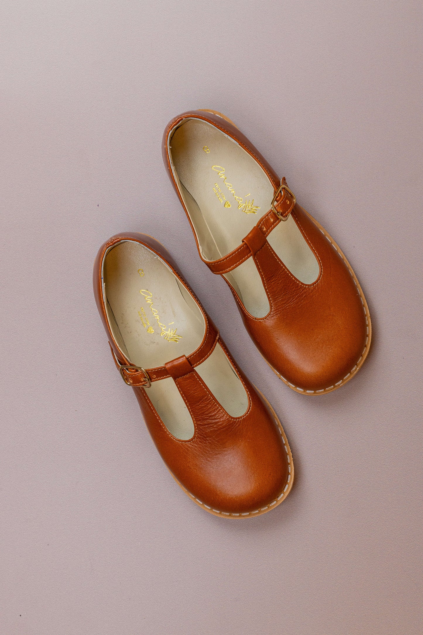 Sapato Infantil Ananás George Clássico Couro Caramelo