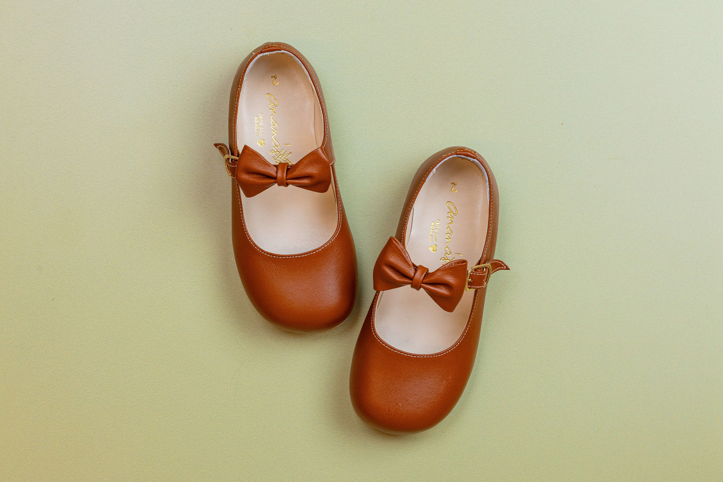 Sapato Infantil Ananás Beth Couro Caramelo