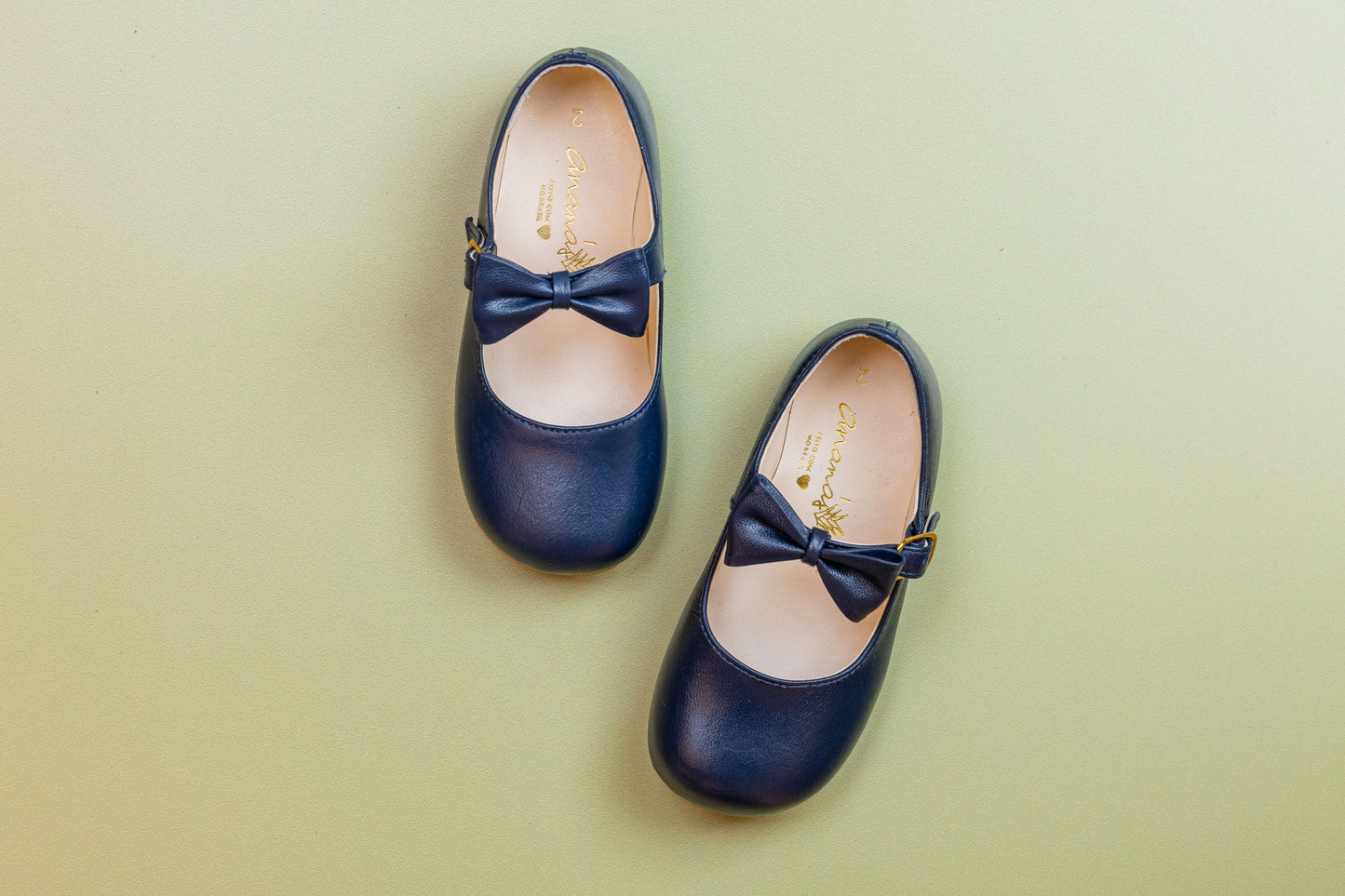 Sapato Infantil Ananás Beth Couro Azul Marinho