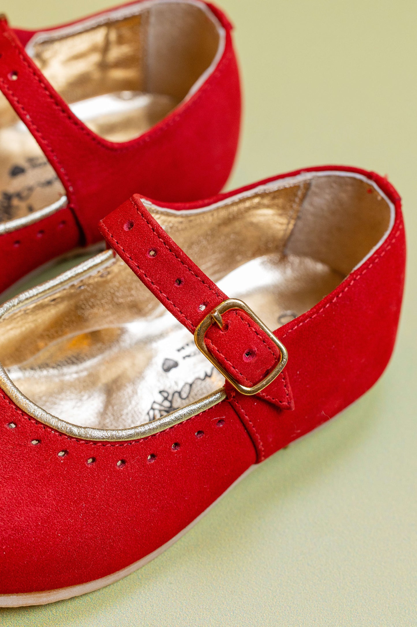 Sapato Infantil Ananás Mary Jane Couro Nobuck Vermelho