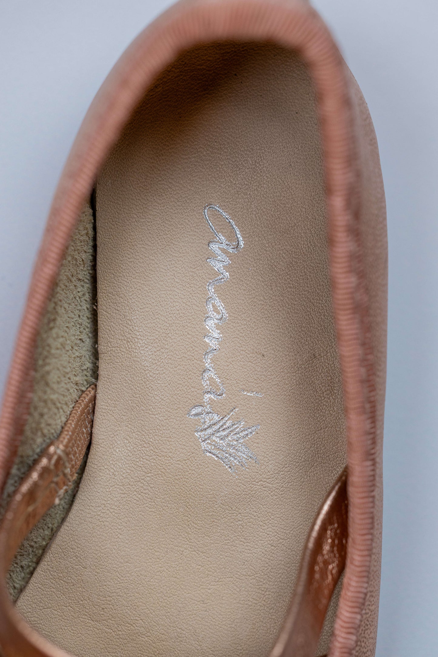 Sapatilha Infantil Ananás Bailarina Anna Couro Metalizado Rose