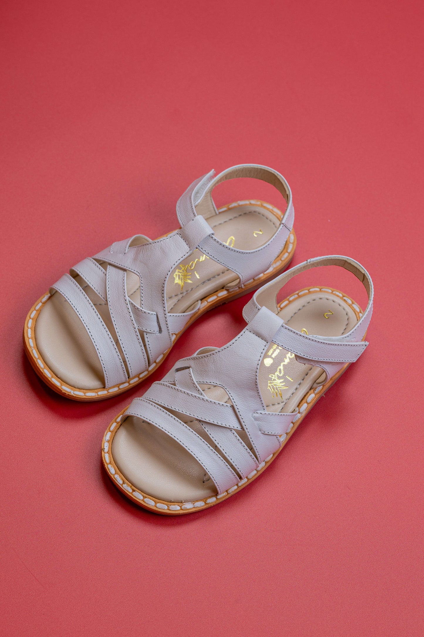 Sandália Infantil Ananás Julie Couro Branco