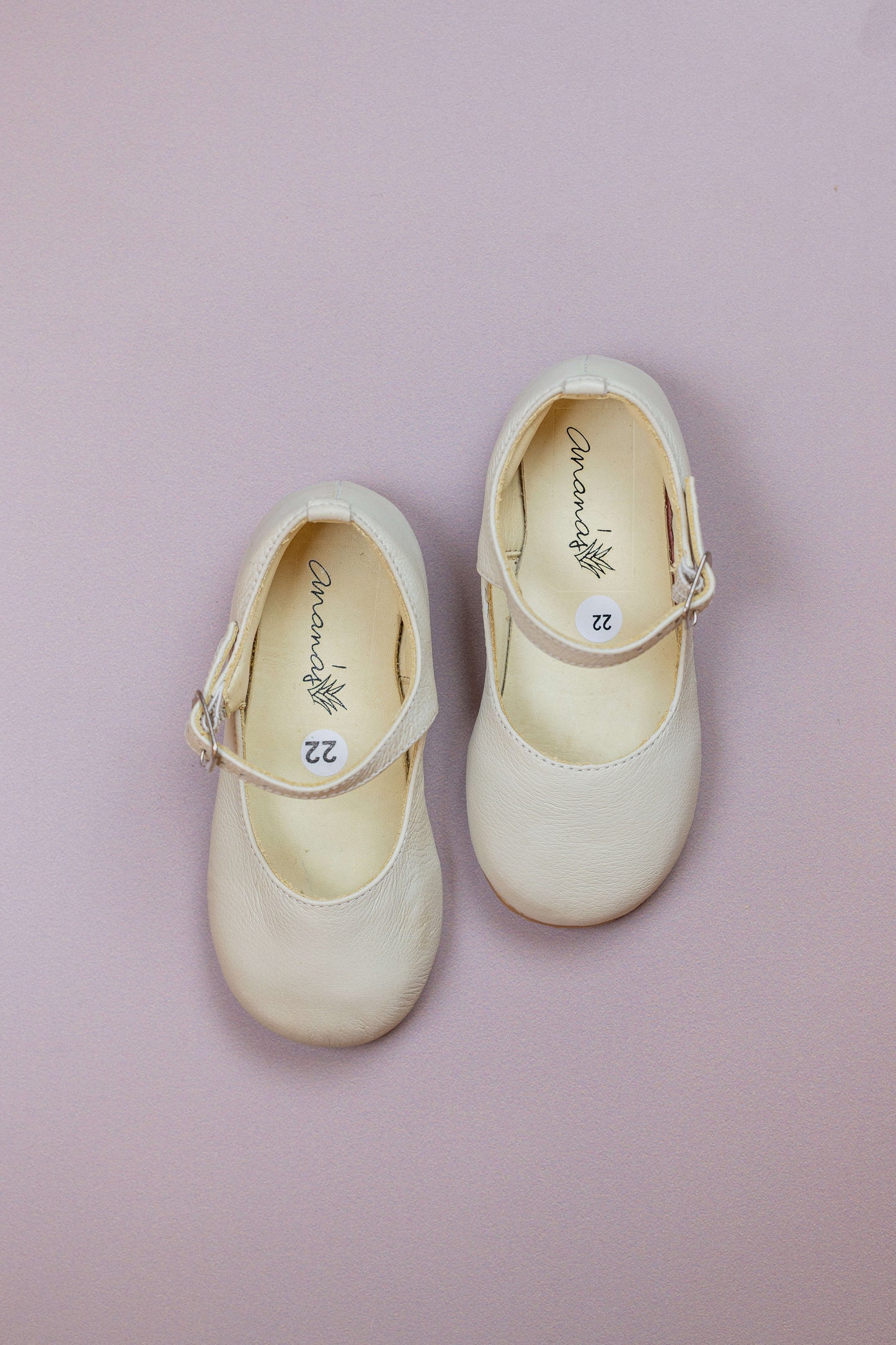 Sapatilha Infantil Ananás Bailarina Nina Couro Marfim