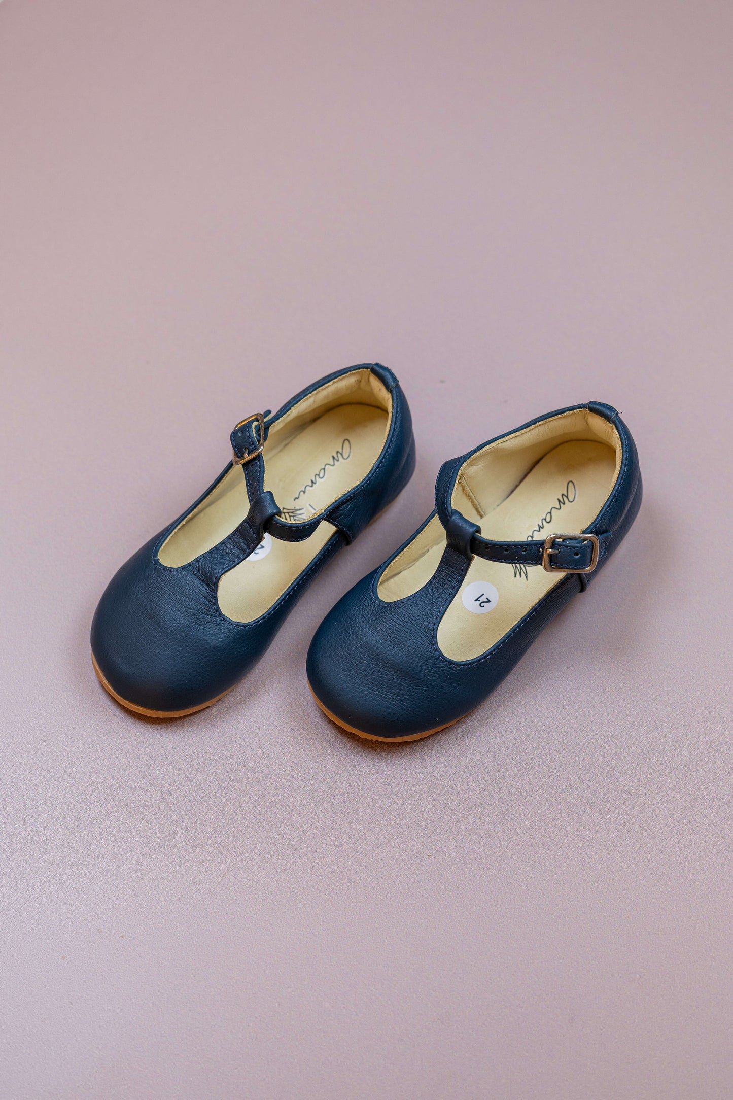 Sapatilha Infantil Ananás Bailarina Alina Couro Azul Marinho