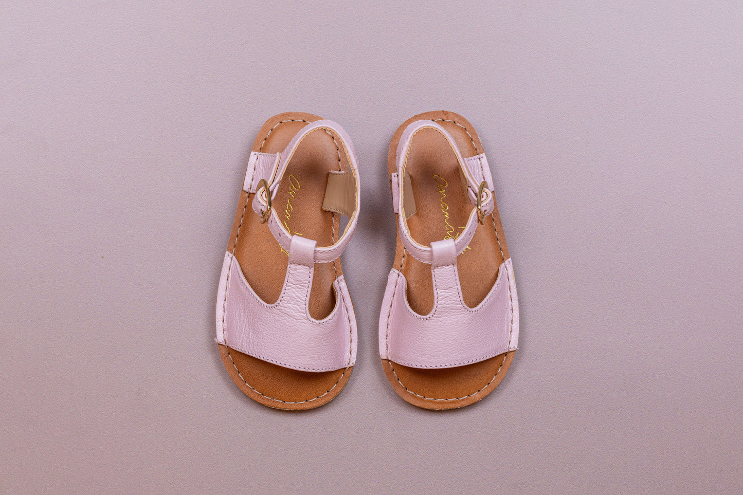Sandália Infantil Ananás Lilly Couro Rosa