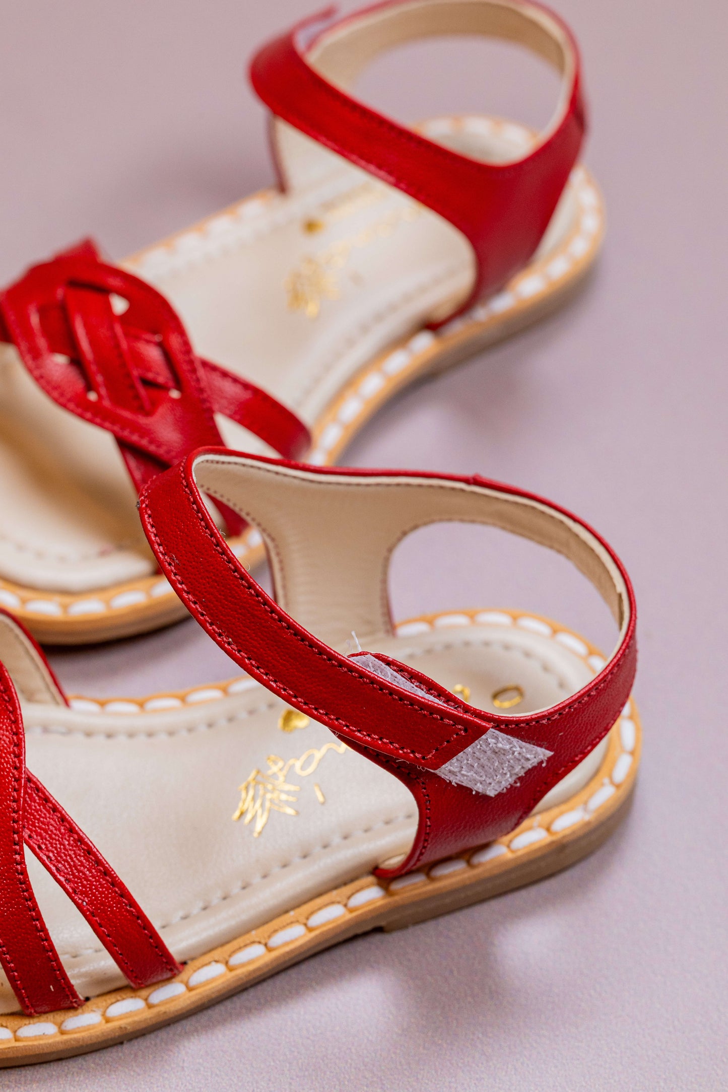 Sandália Infantil Ananás Lulu Couro Vermelho