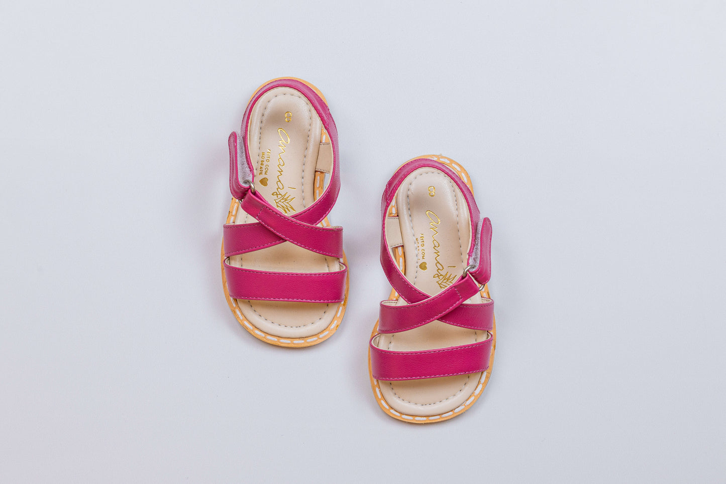 Sandália Infantil Ananás Agnes Couro Rosa Pink