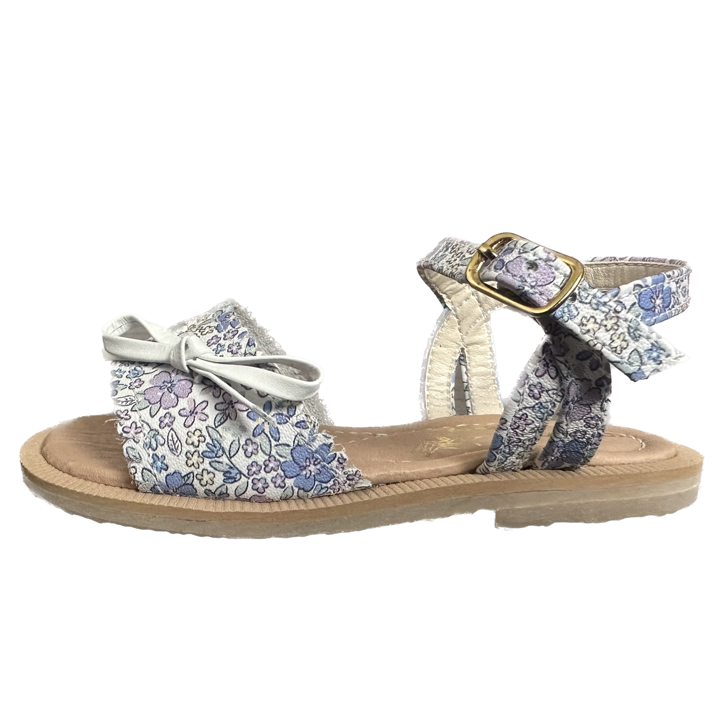 Sandália Infantil Ananás e Raquel Mattar no couro Floral Sarah Azul