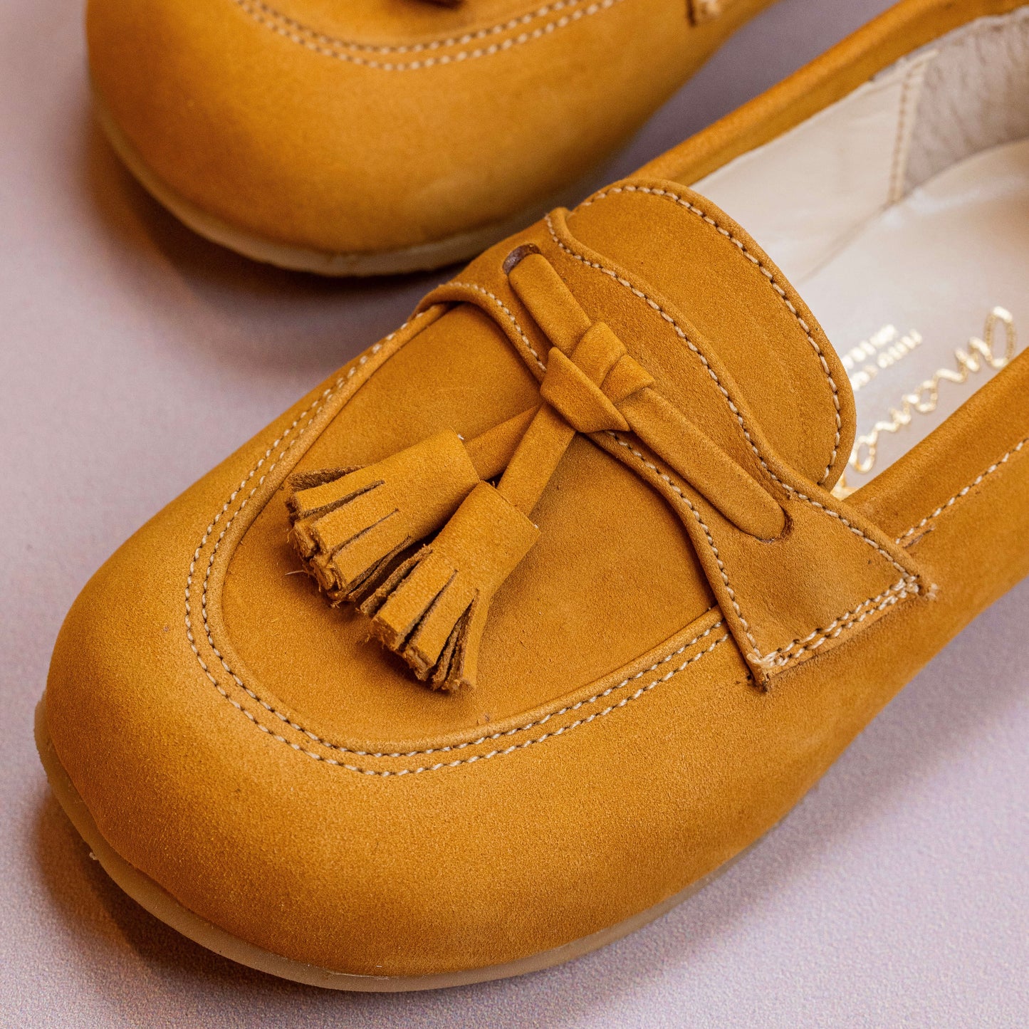 Sapato Infantil Ananás Teco Couro Nobuck Caramelo