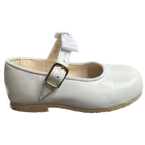 Sapato Infantil Ananás Beth Laço de Fita Couro Branco