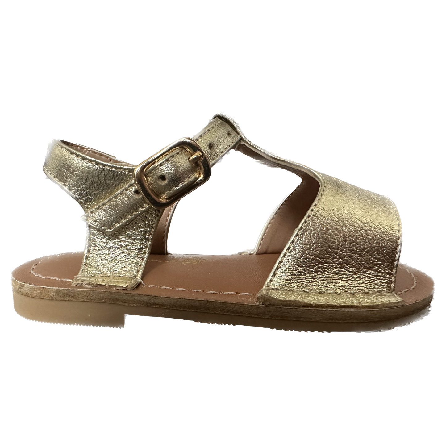 Sandália Infantil Ananás Lilly Couro Metalizado Ouro