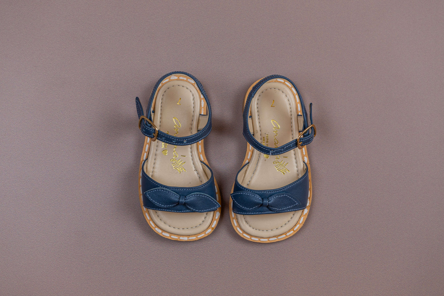 Sandália Infantil Ananás Sarah Couro Azul Jeans