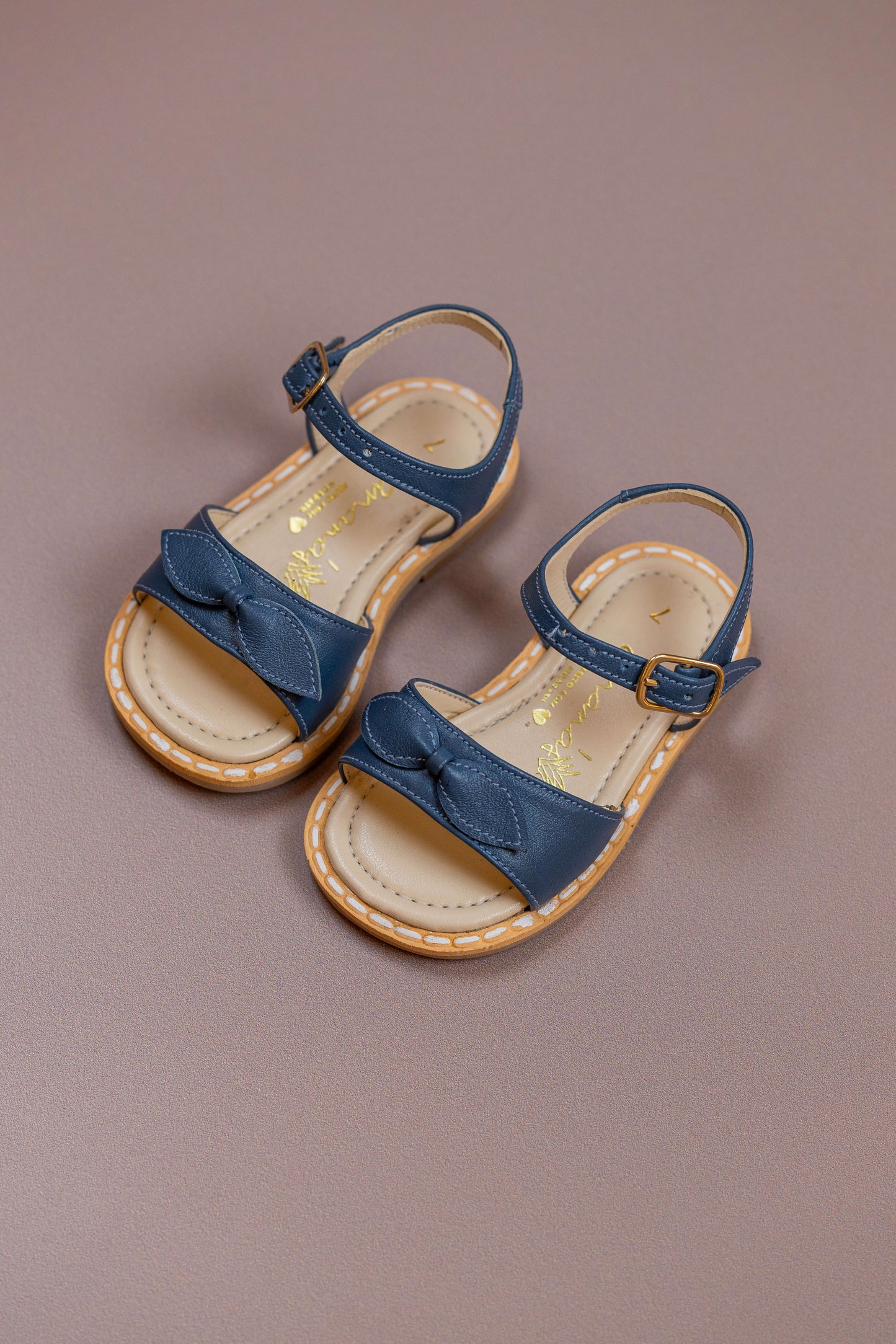 Sandália Infantil Ananás Sarah Couro Azul Jeans