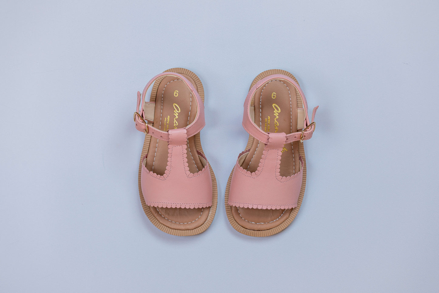 Sandália  Infantil Ananás Isla Couro Rosa Bebê