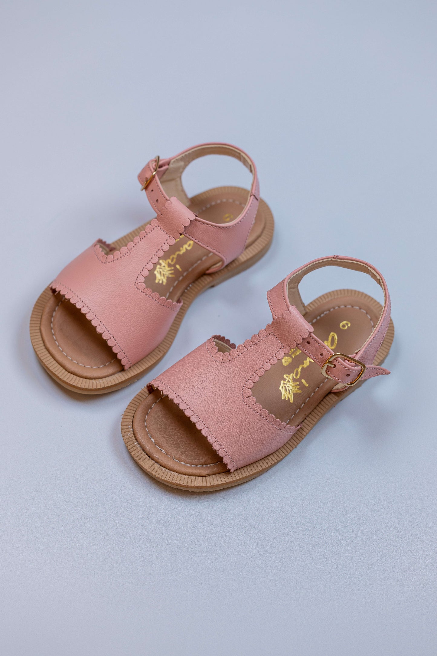 Sandália  Infantil Ananás Isla Couro Rosa Bebê