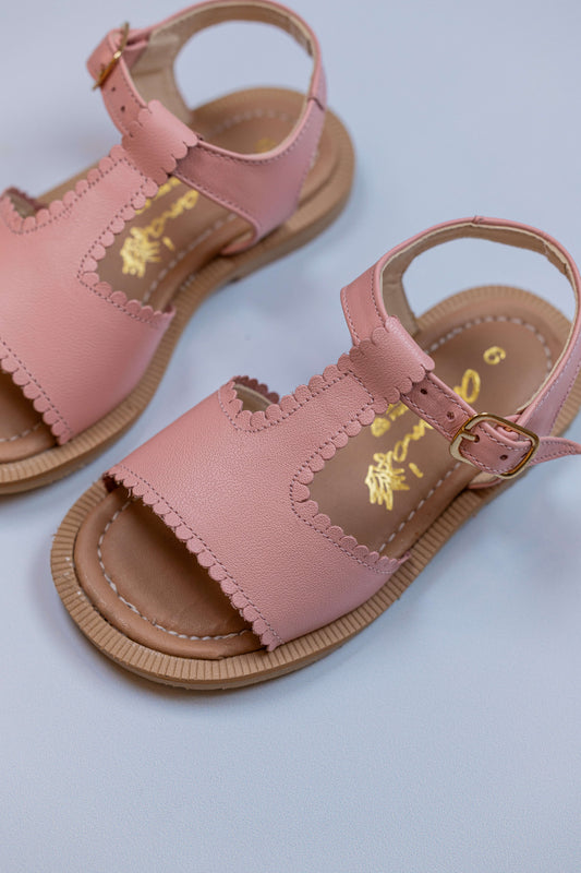 Sandália  Infantil Ananás Isla Couro Rosa Bebê