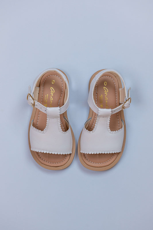 Sandália  Infantil Ananás Isla Couro Branco