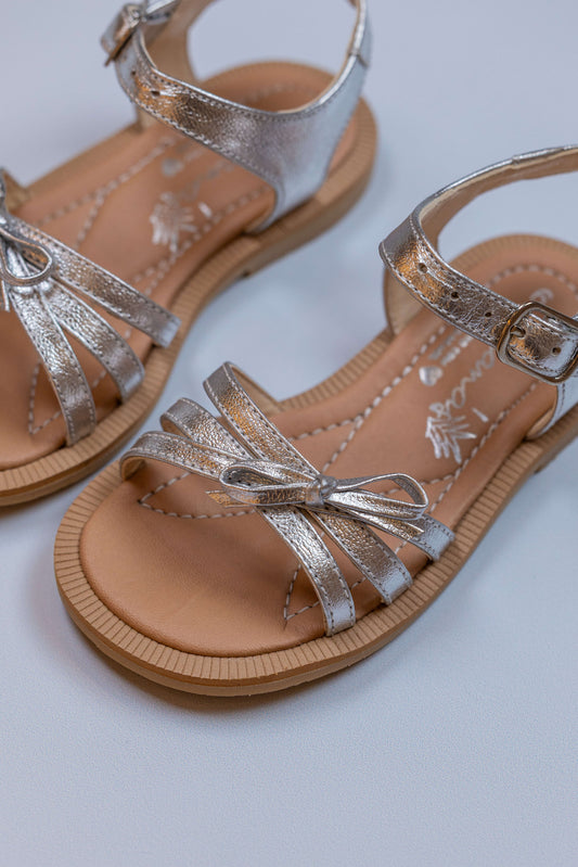 Sandália Infantil Ananás Marie Couro Prata