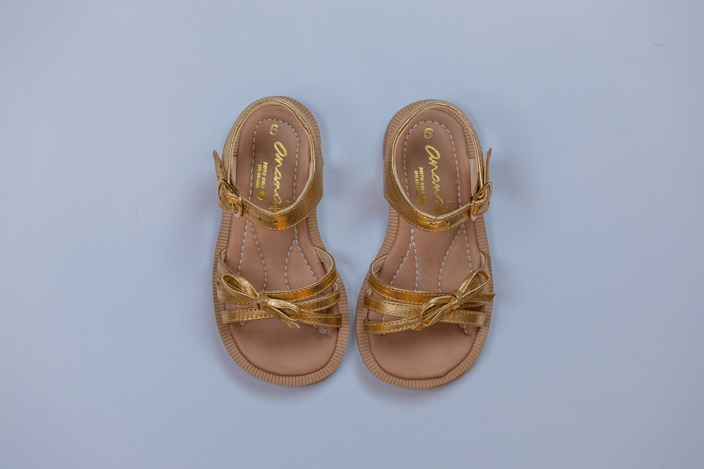 Sandália Infantil Ananás Marie Couro Ouro