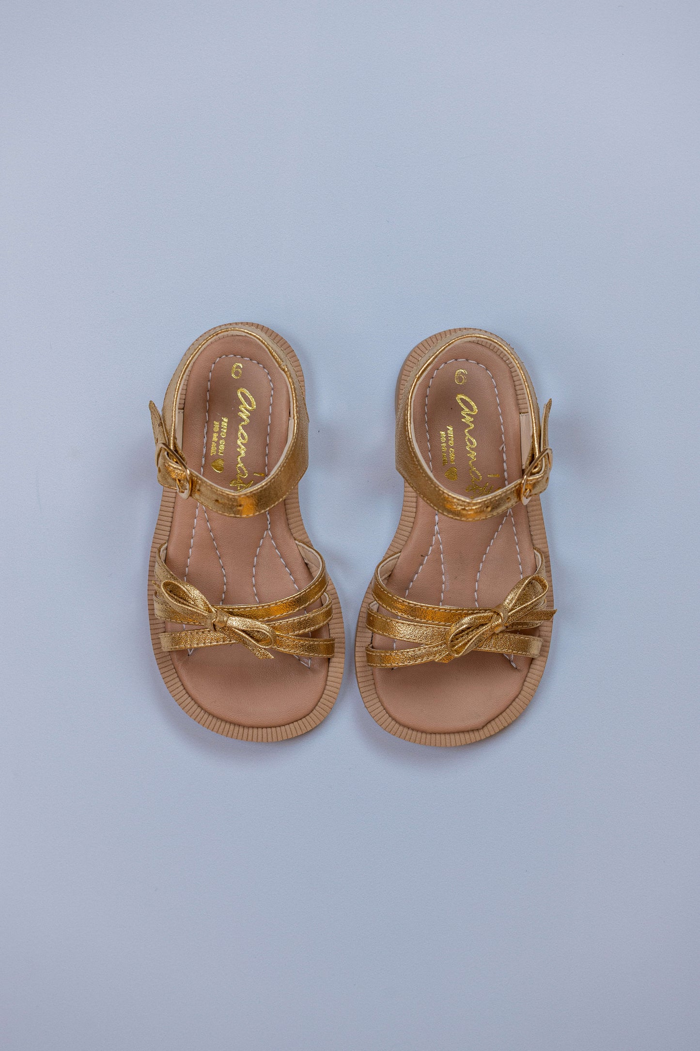 Sandália Infantil Ananás Marie Couro Ouro