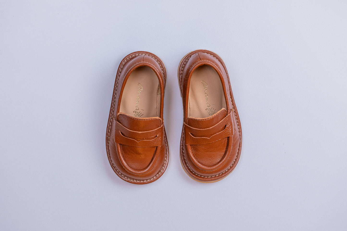 Sapato Infantil Ananás Tom Couro Caramelo