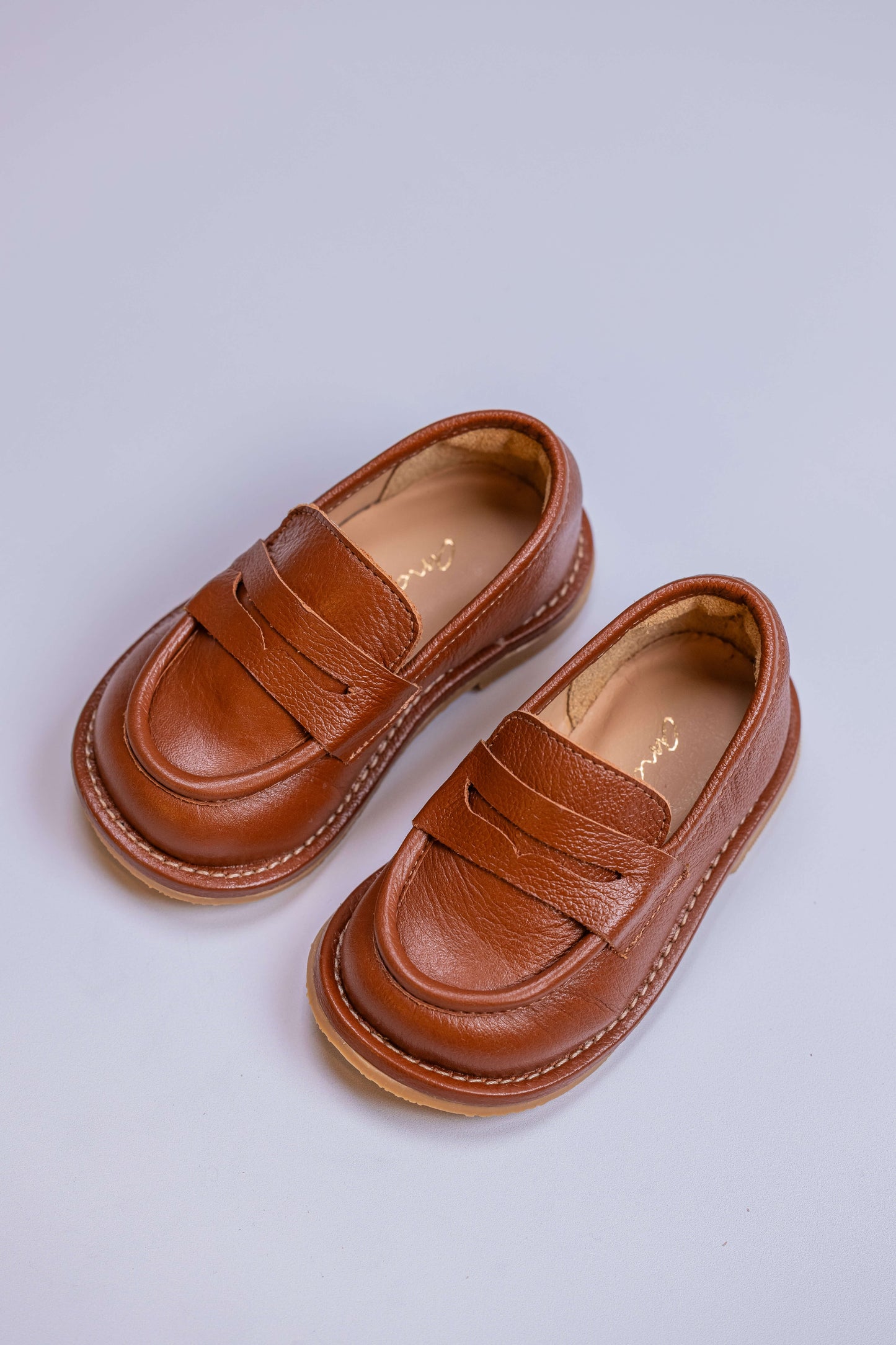 Sapato Infantil Ananás Tom Couro Caramelo