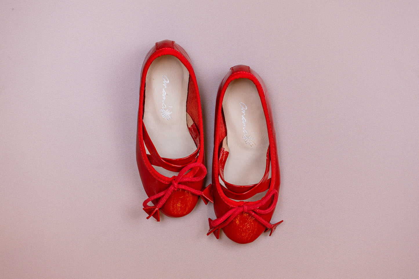 Sapatilha Infantil Ananás Bailarina Anna Verniz Vermelho