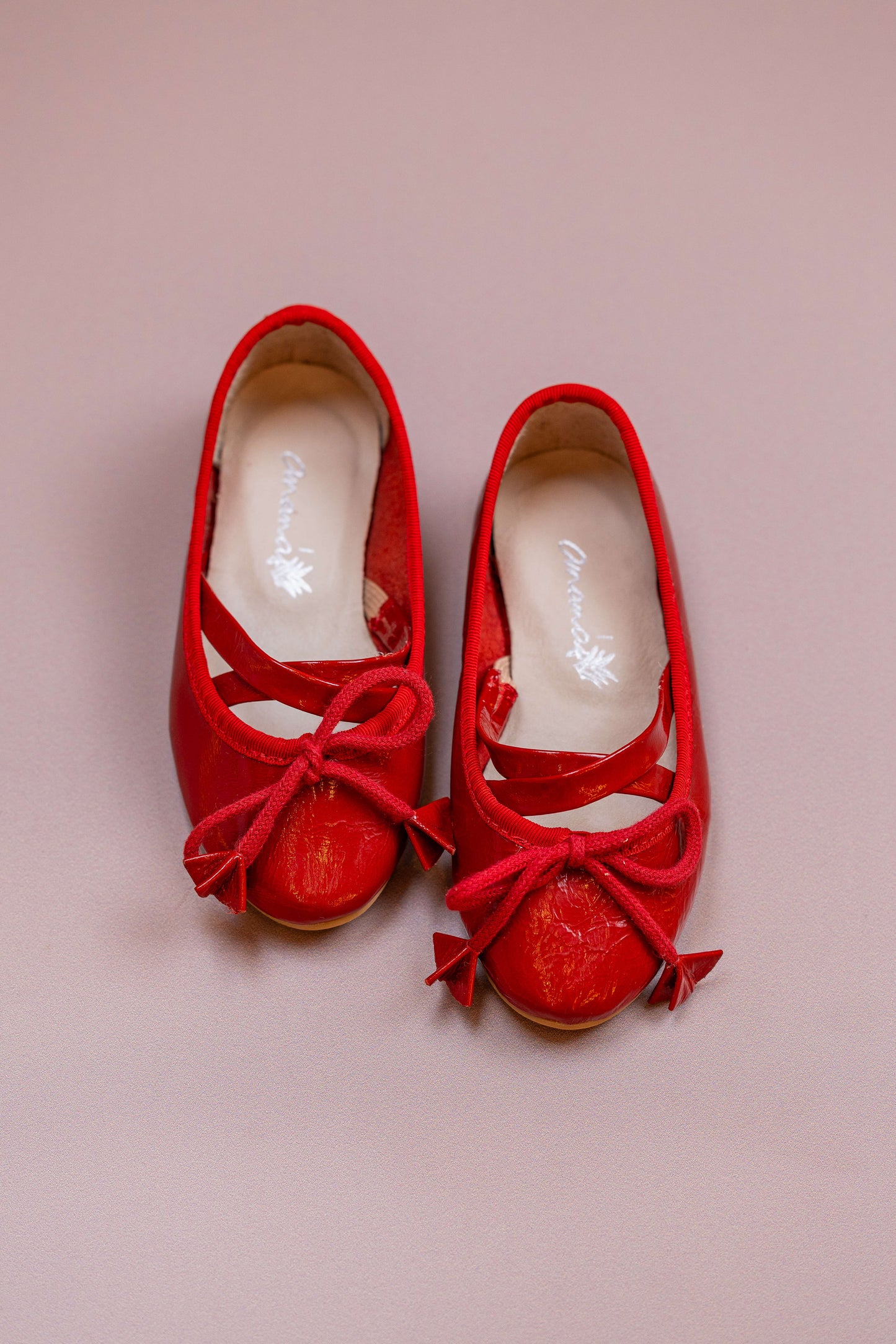 Sapatilha Infantil Ananás Bailarina Anna Verniz Vermelho