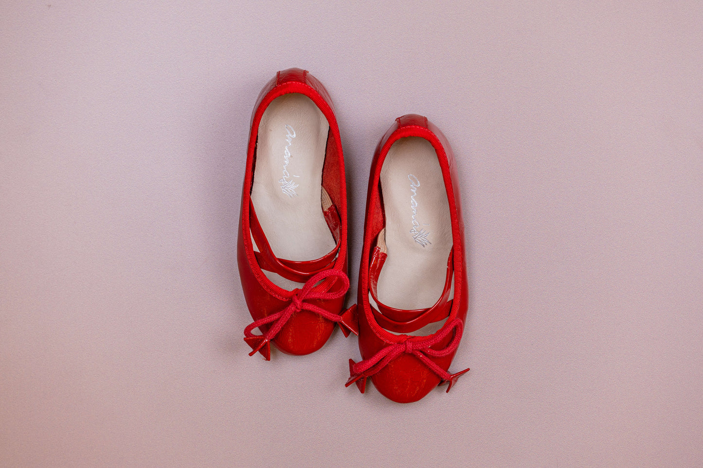 Sapatilha Infantil Ananás Bailarina Anna Verniz Vermelho