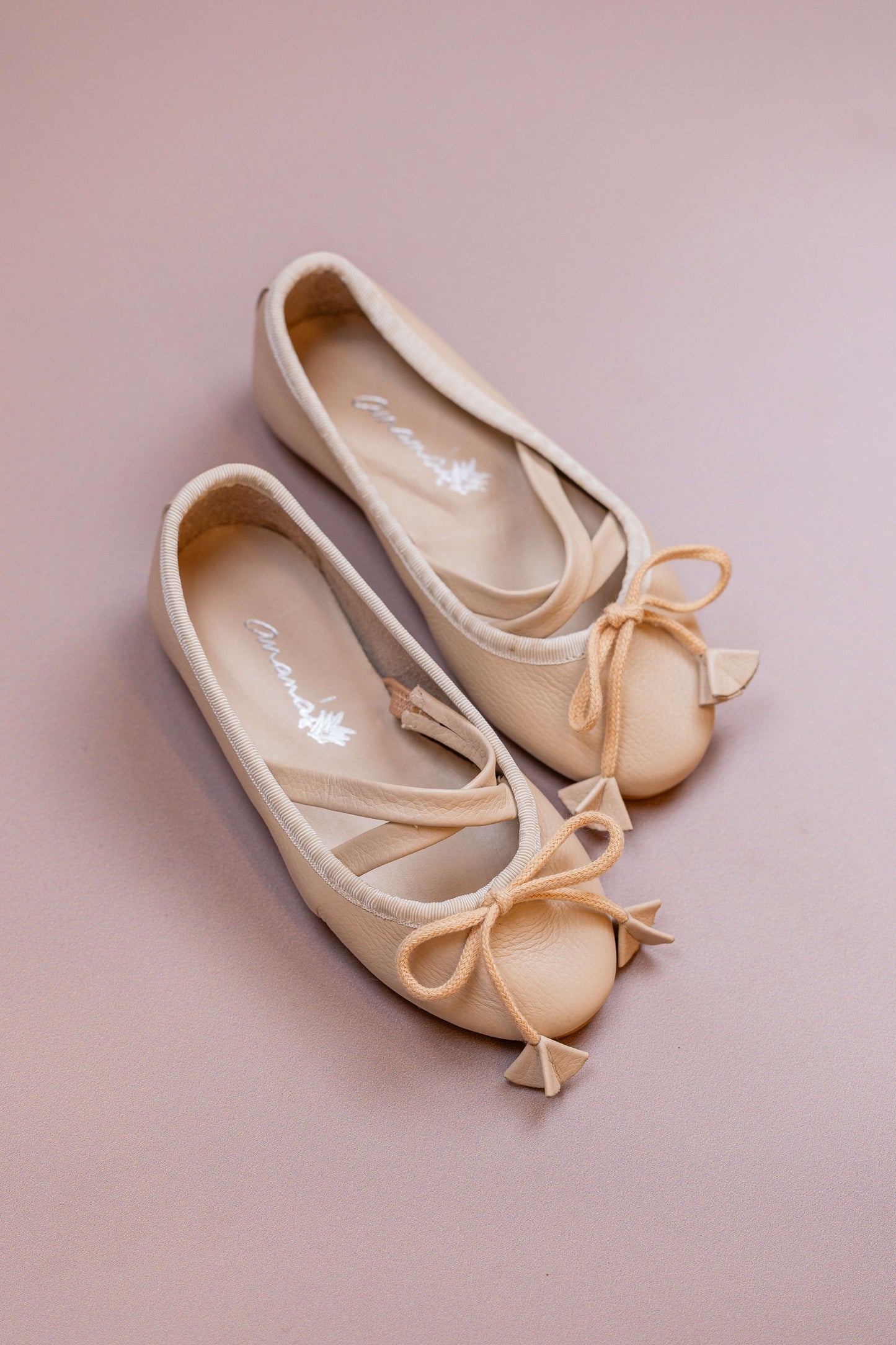 Sapatilha Infantil Ananás Bailarina Anna Couro Marfim