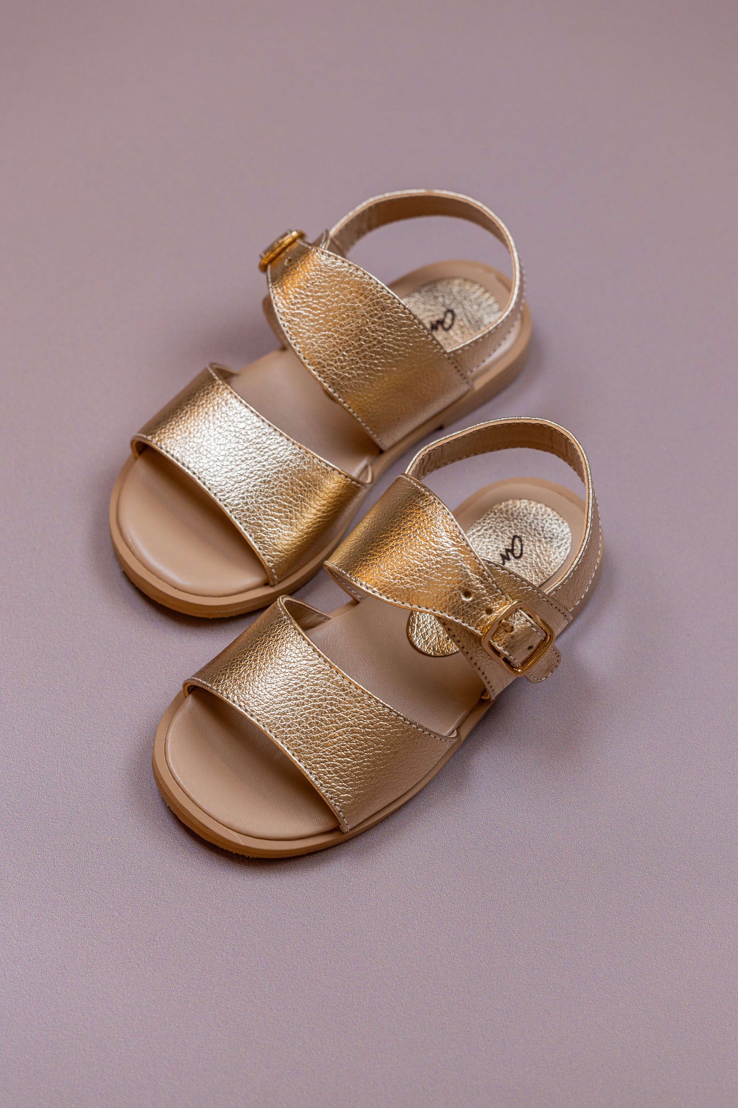 Sandália  Infantil Ananás Jo Couro Metalizado Ouro