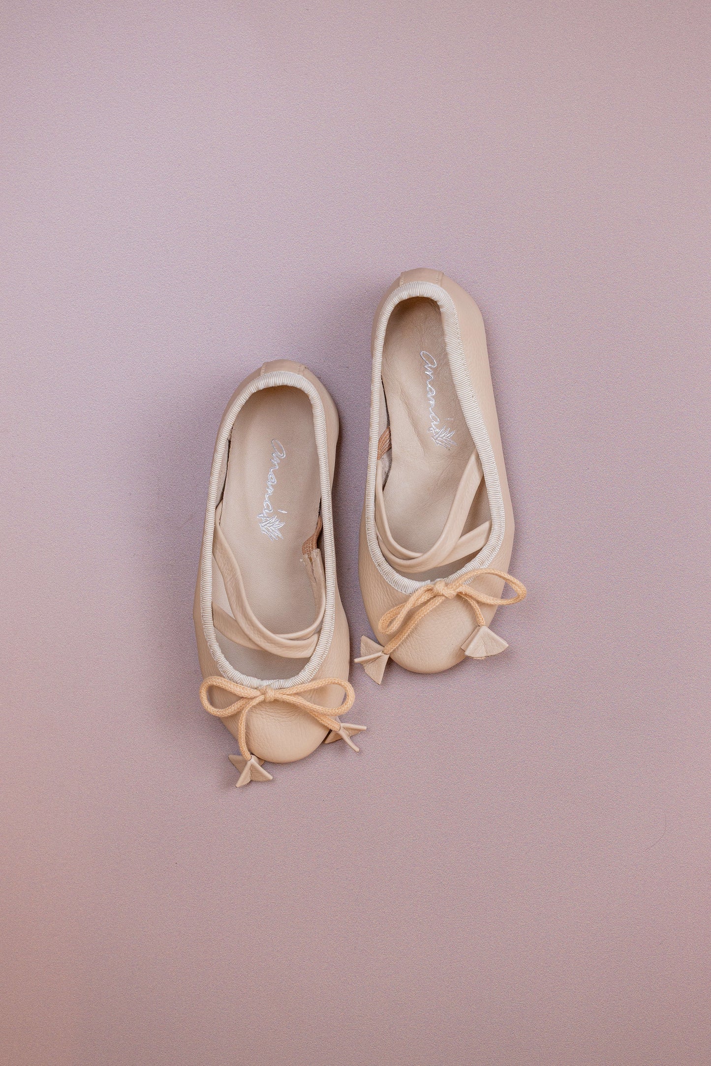 Sapatilha Infantil Ananás Bailarina Anna Couro Marfim