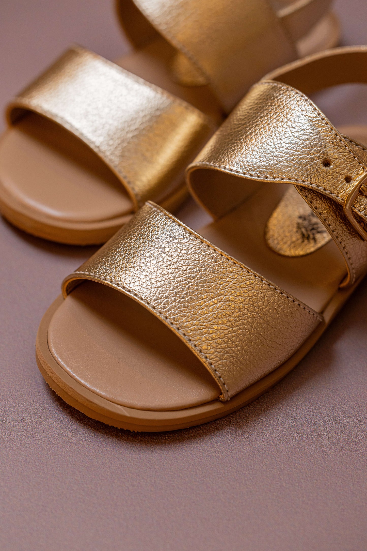 Sandália  Infantil Ananás Jo Couro Metalizado Ouro