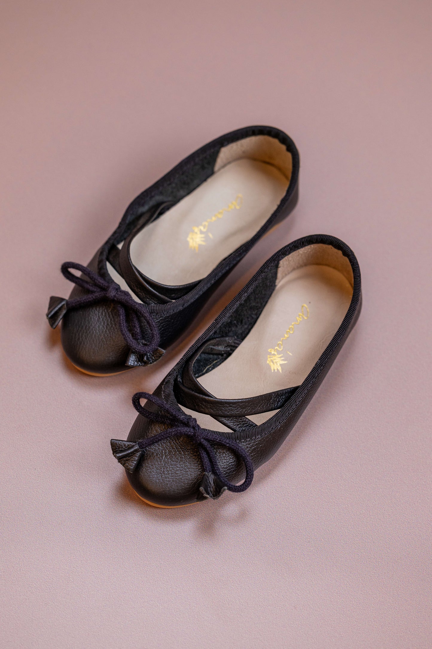 Sapatilha Infantil Ananás Bailarina Anna Couro Preto