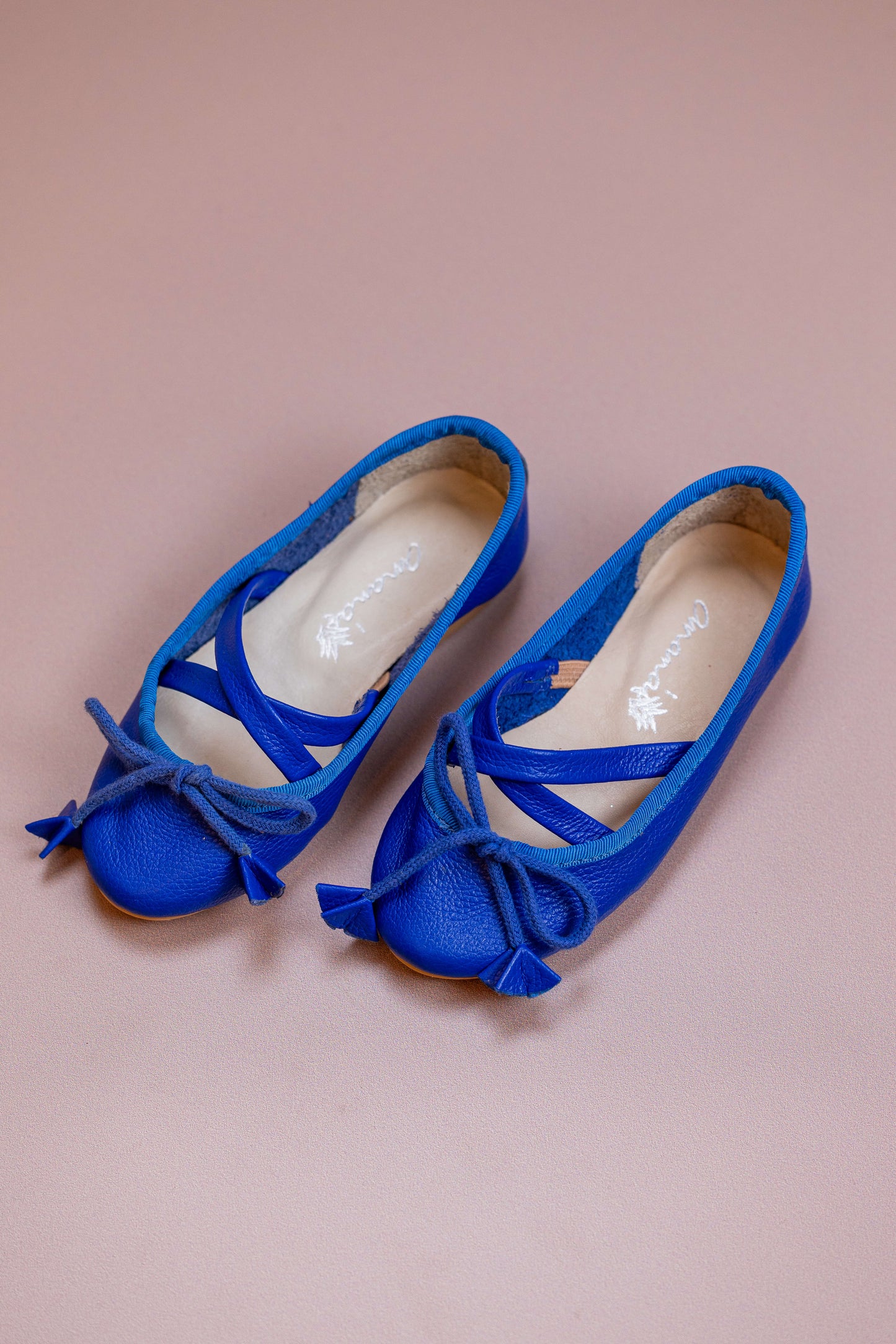 Sapatilha Infantil Ananás Bailarina Anna Couro Azul Hortênsia