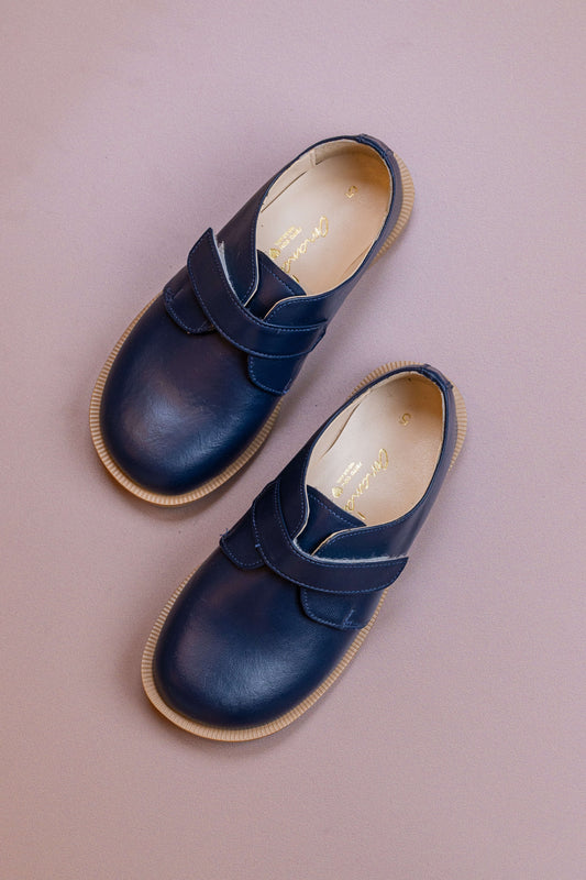 Sapato Infantil Ananás Greg Couro Azul Marinho
