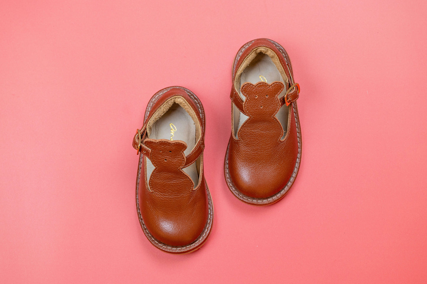 Sapato Infantil Ananás Marco Couro Caramelo