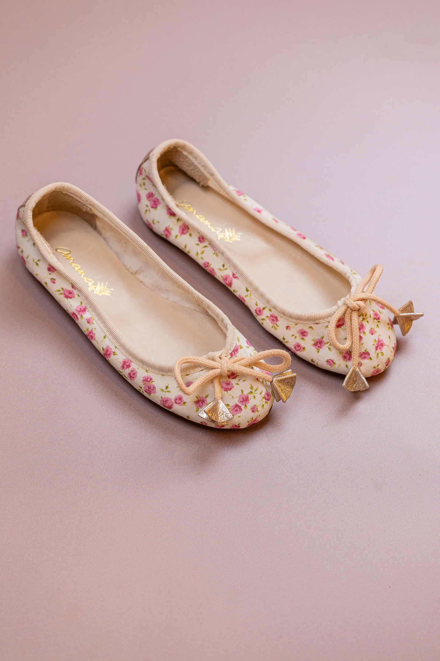 Sapatilha Infantil Ananás Bailarina Tecido Floral Rosa
