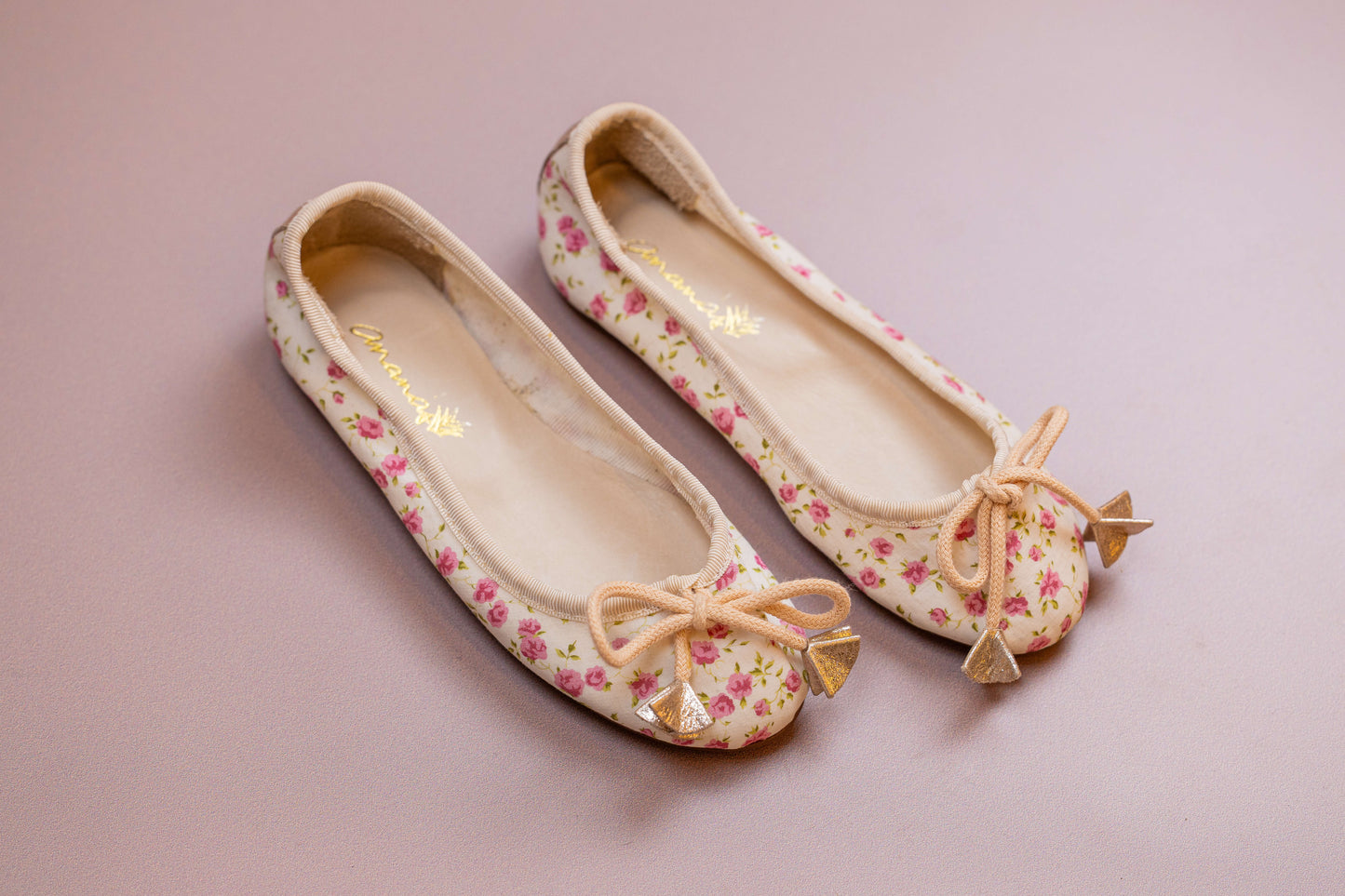 Sapatilha Infantil Ananás Bailarina Tecido Floral Rosa