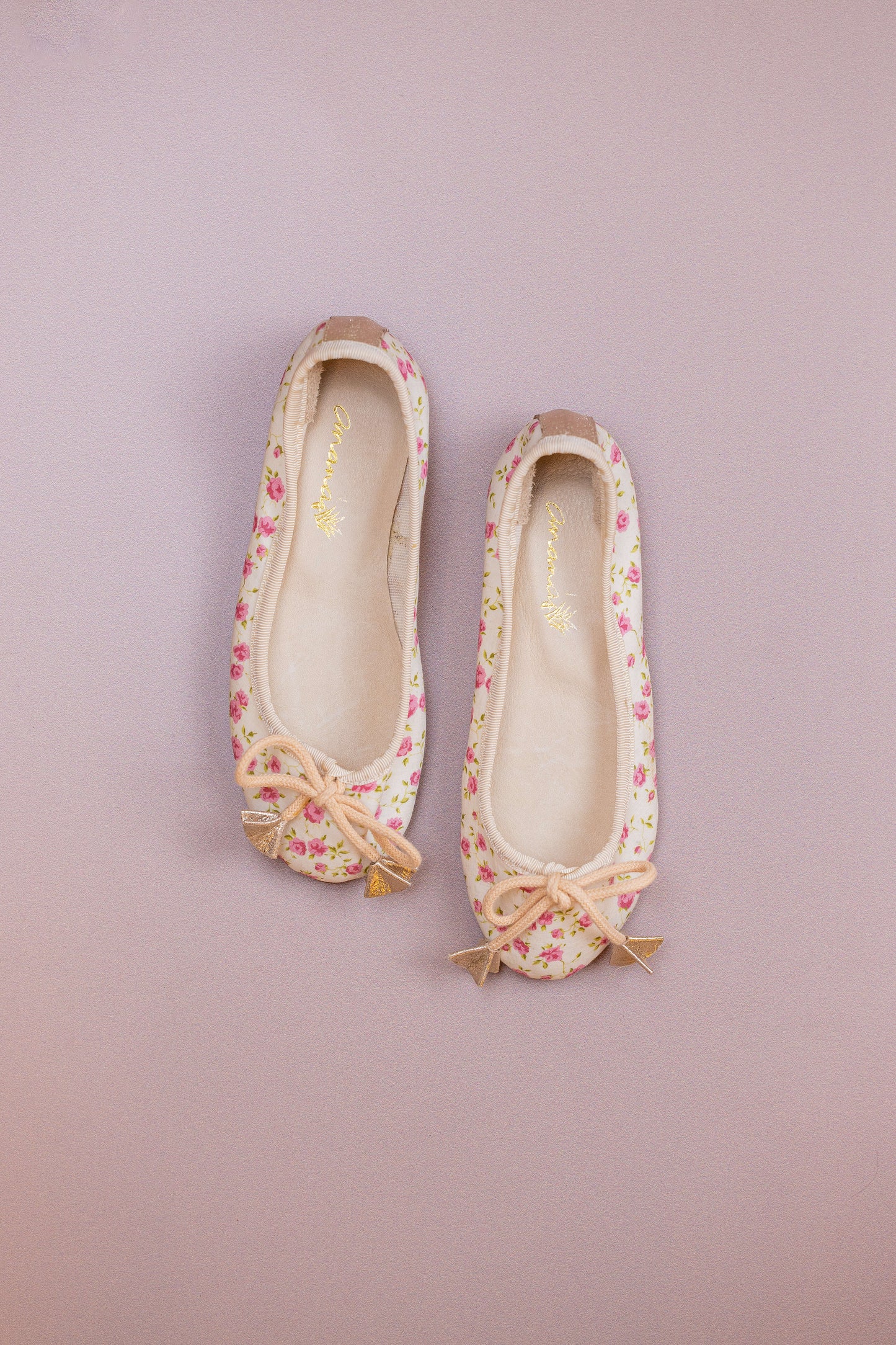 Sapatilha Infantil Ananás Bailarina Tecido Floral Rosa