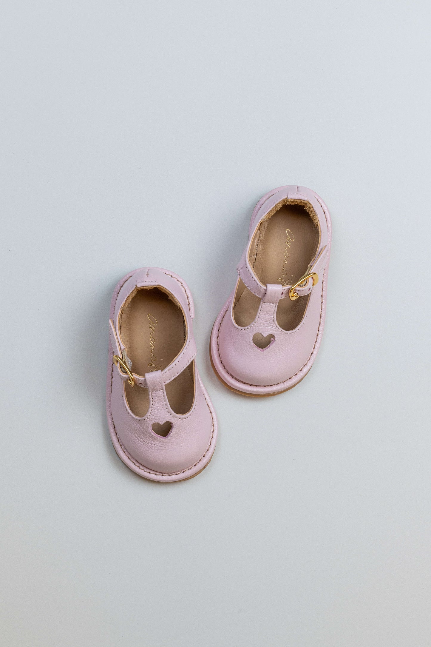 Sapato Infantil Ananás George Coracão Couro Rosa Bebê