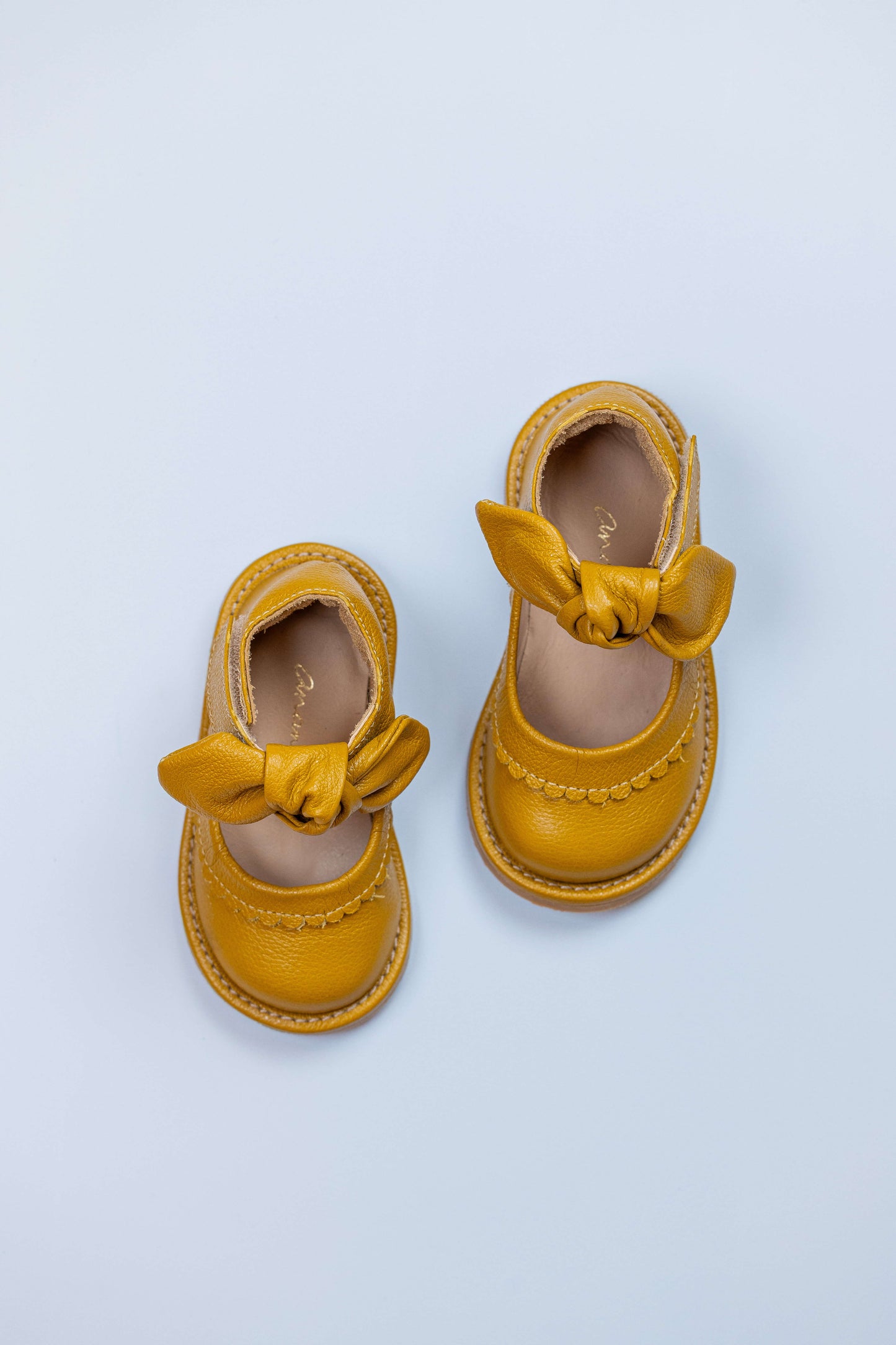 Sapato Infantil Ananás Violet Couro Mostarda