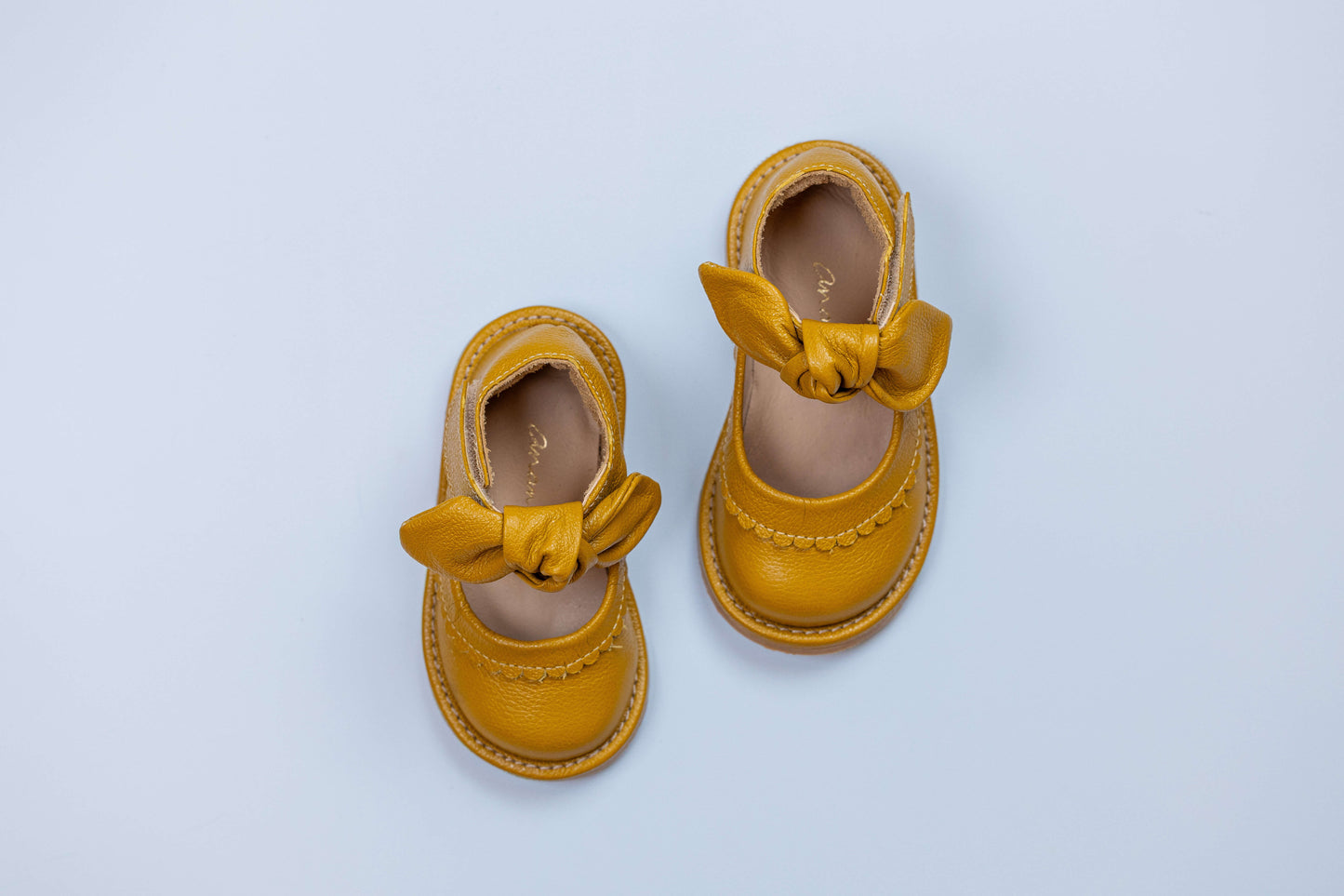 Sapato Infantil Ananás Violet Couro Mostarda