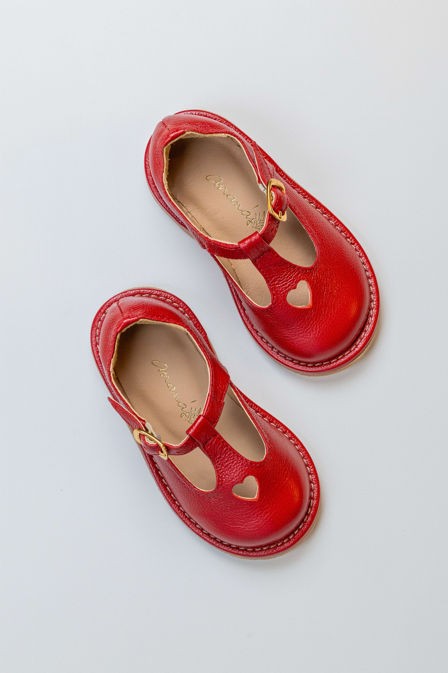 Sapato Infantil Ananás George Coracão Couro Vermelho